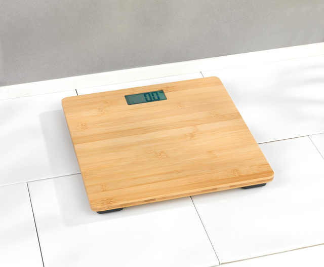 Cantar de baie, BAMBUSA, electronic, bambus, 30 x 30 cm, Wenko