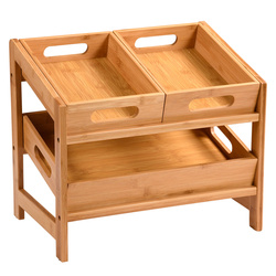 Raft de bucătărie cu tăvi retractabile, bambus, 39,5 x 26 cm, Kesper