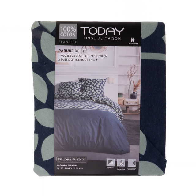 Lenjerie din flanel COO, dublă față, 220 x 240 cm