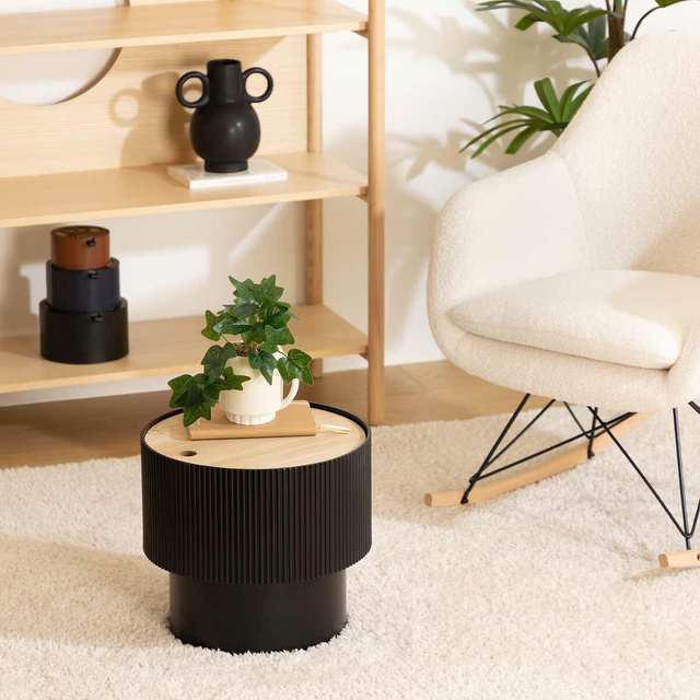 Masuta de cafea cu sertar ENOLA, rotundă, Ø 38,5 cm