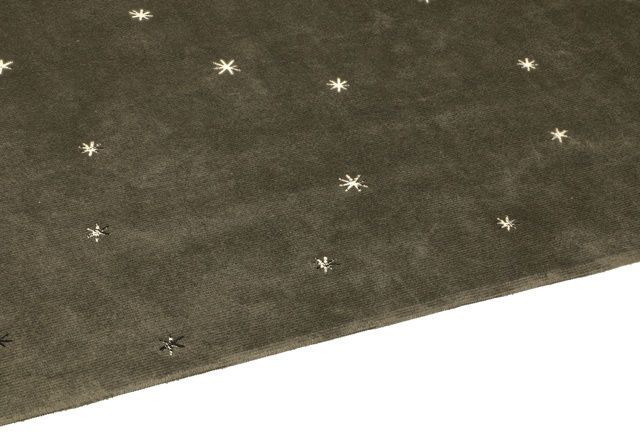 Culoar din velur pentru masă, 35 x 100 cm, cu stele aurii, verde