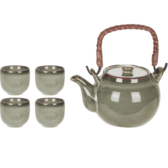 Set ceainic cu 4 cesti 700 ml, ceramica