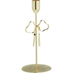 Candelabru metalic, aurit, 21 cm