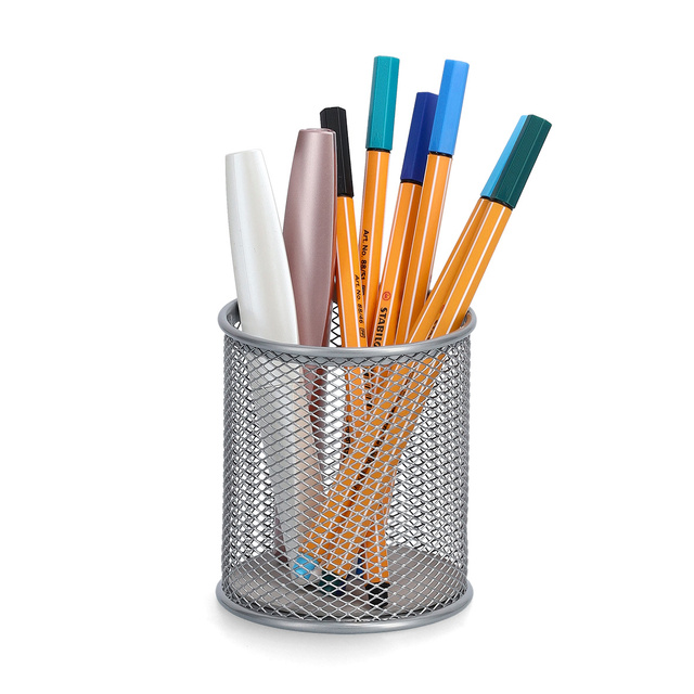 Pahar pentru pixuri din plasa metalica, Ø 8 cm