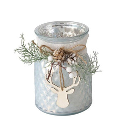 Candelabru borcan cu aranjament WILKA, înălțime 16 cm