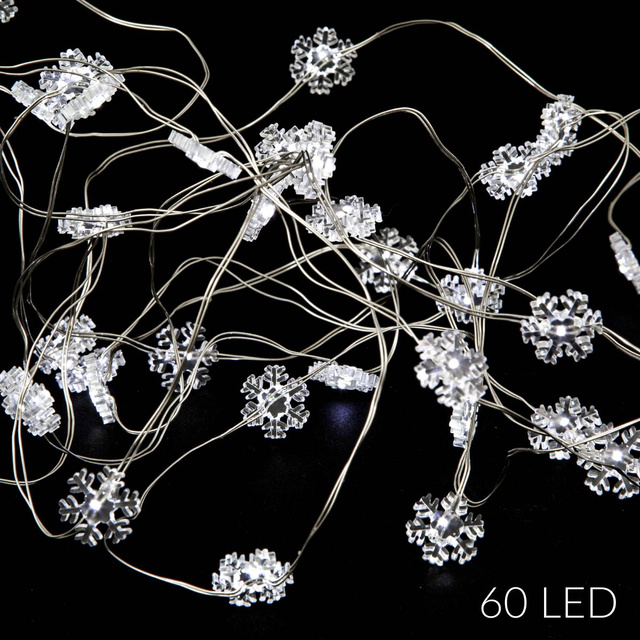 Ghirlanda luminosa fulg de nea, 60 LED-uri