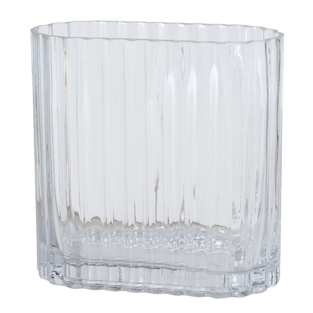 Set 2 vaze din sticla Tulipa, alungite, transparent