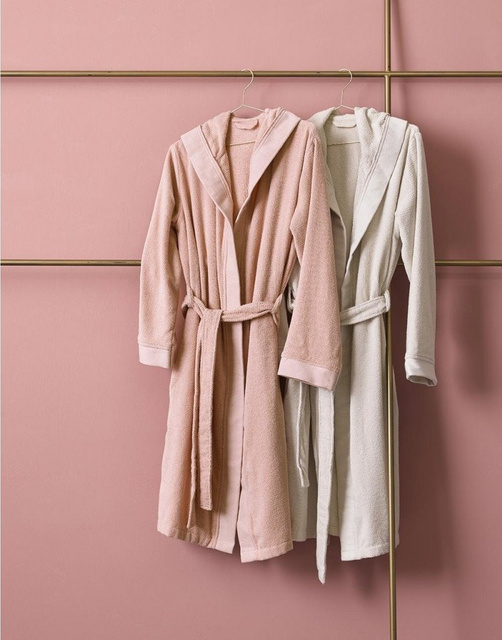 Rochie de baie pentru femei sau bărbați, de culoare crem, din bumbac frotte, Essenza, L