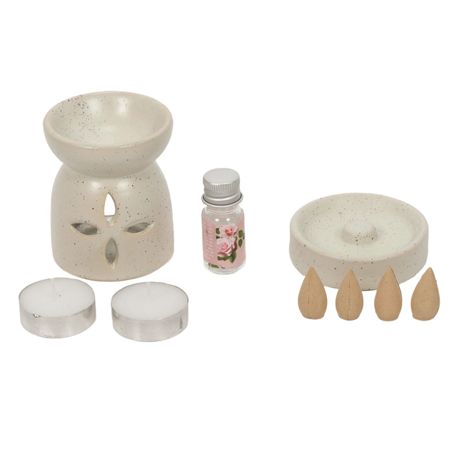 Lămpă aromatică + bețișoare parfumate HAPO, 9 piese