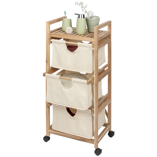 Raft baie ACINA cu trei niveluri, materiale, lemn de salcâm, WENKO