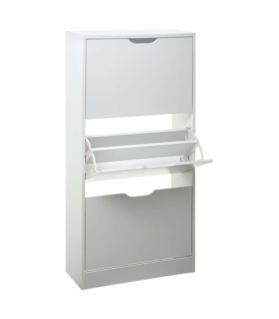 Comodă îngustă pentru pantofi, 60x24x118 cm, alb