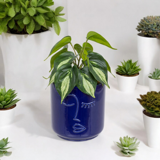 Planta artificiala epipremnum SOLEYA in ghiveci ceramica, 30 cm