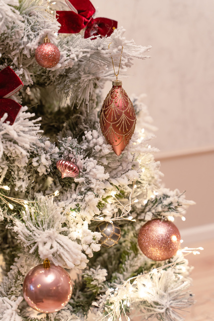 Globuri in forma de lacrimi cu ornament auriu, 13 cm, 3 buc.