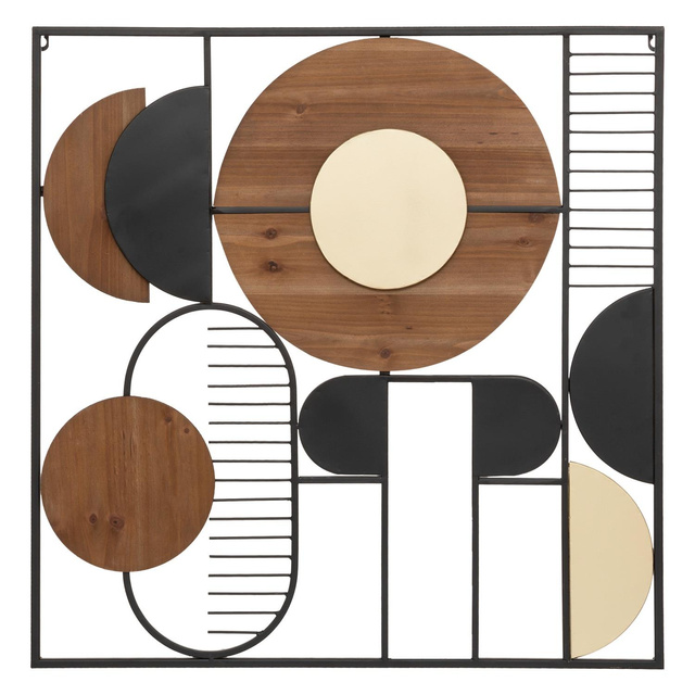 Decoratiune de perete metalica Aenor, geometrica, 70 x 70 cm