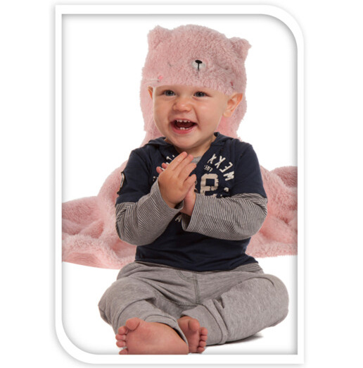 Hanorac cu gluga pentru copii Teddy, cu urechi, 70 x 100 cm