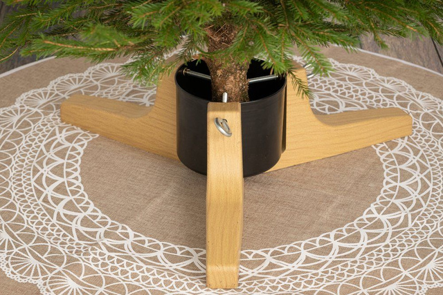 Suport pentru brad cu imitație de lemn, 62 cm, rezervor 2,2 l, negru