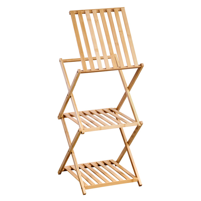 Raft din bambus cu trei polite, 67 cm