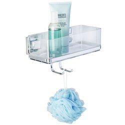 Raft de baie dreptunghiular QUADRO cu cârlig, Vacuum-Loc, pentru duș, WENKO