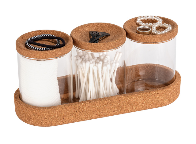 Recipiente pentru dischete și bețișoare cosmetice APIRO, 3 buc, WENKO