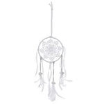 Dream catcher de perete FOLK, Ø 16,5 x 56 cm, alb