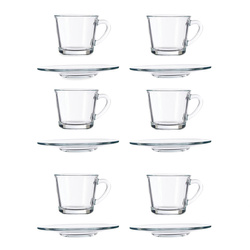 Serviciu de cafea din sticla transparenta, 190 ml