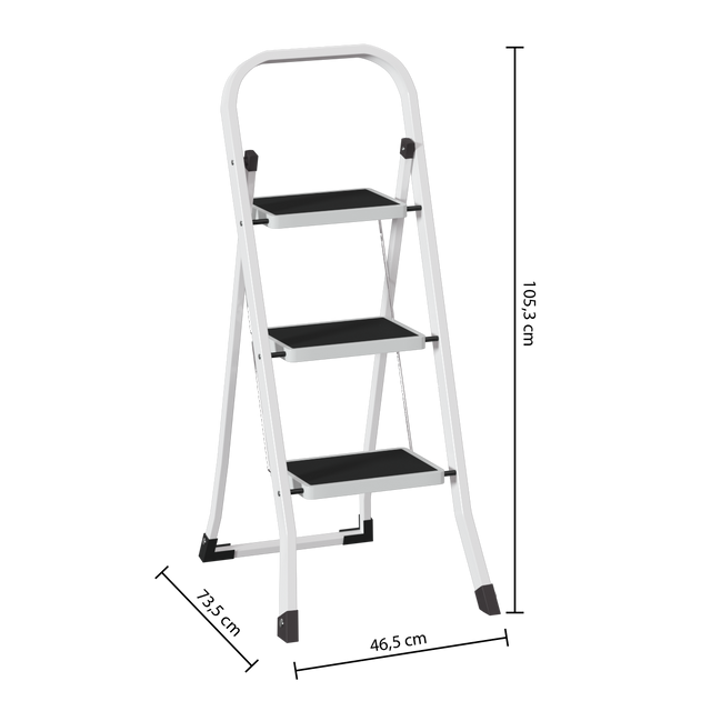 Scară metalică cu 3 trepte, 73,5 × 105,3 cm