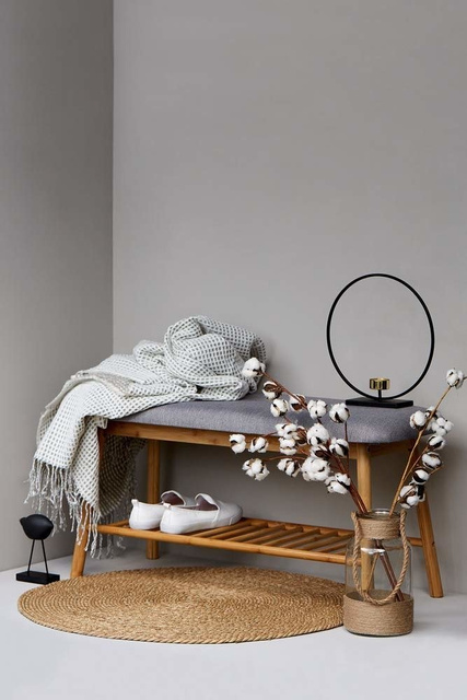 Bancă de hol cu raft pentru pantofi BAHARI, bambus, WENKO