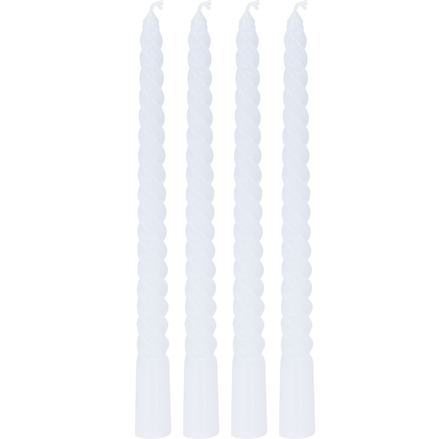Lumanari conice, 4 bucati, albe