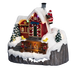 Figurina Atelier de jucarii si Moș Crăciun pe o scară cu iluminare LED