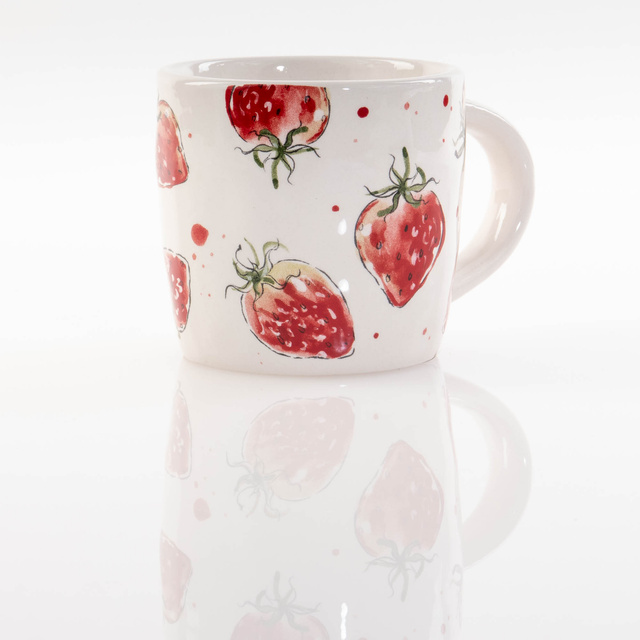 Cana ceramica cu model capsuni Strawberry, 450 ml