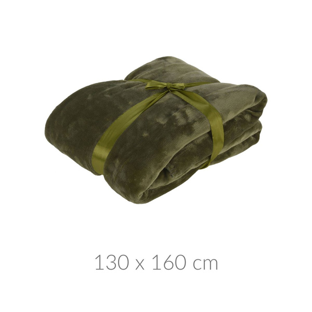 Pătură de pluș, verde, 130 x 160 cm