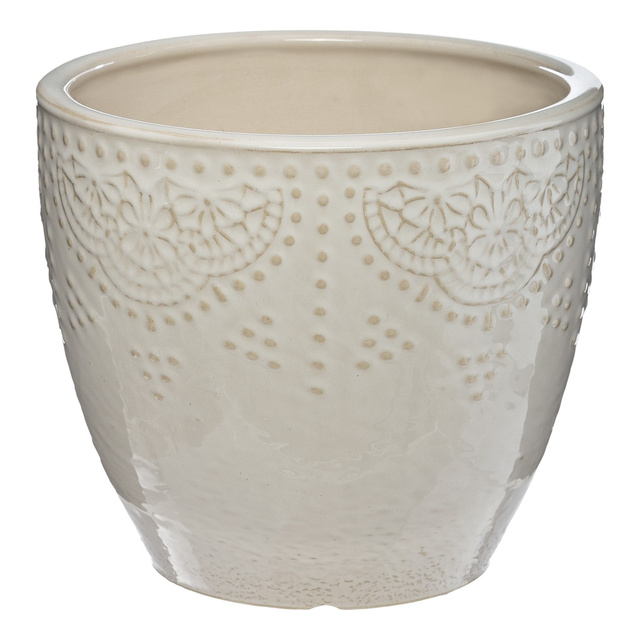 Ghivece din ceramica, 3 bucati, cu ornamente