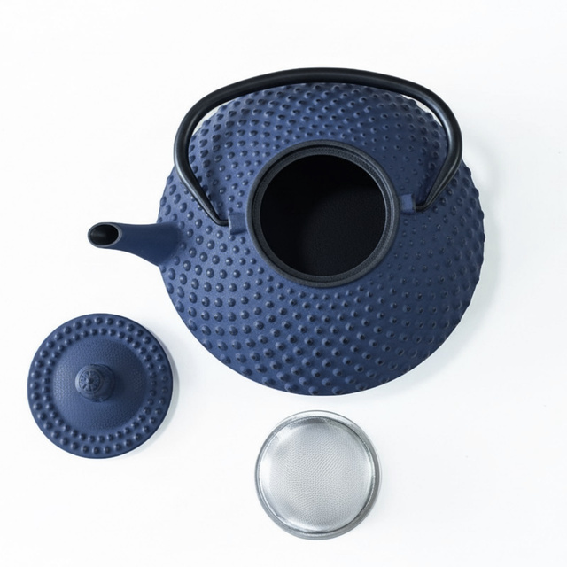 Ceainic din fontă cu infuzor MIKA, 1250 ml, bleumarin