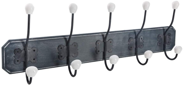 Cuier de perete cu 5 cârlige metalice, MDF