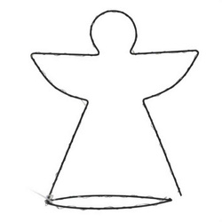 Figurina simplă din sârmă cu decor LED, 34 cm