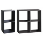 Raft decorativ cu 2 compartimente, inaltime 67,6 cm, negru