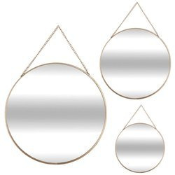 Oglinzi suspendate formă rotundă și diferite dimensiuni, un set de trei oglinzi decorative - Atmosphera Créateur d'intérieur