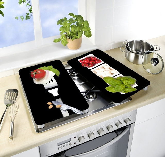 Plăci de protecție din sticlă CAPRESE pentru aragaz – 2 bucăți, WENKO