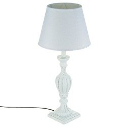 Lampa de masa PATINE BLANC cu abajur, 55 cm, alb