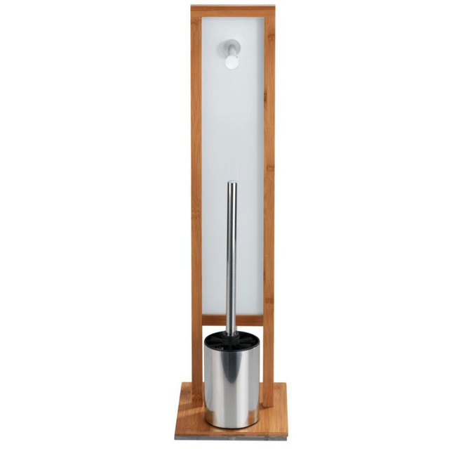 Perie WC cu suport hartie igienica RIVALTA, 3in1, Bambus, 70x23x18 cm, WENKO