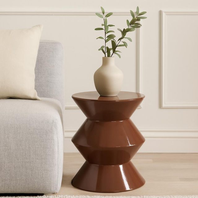 Masa coloană GISA, metalică, Ø 31 cm, maro închis