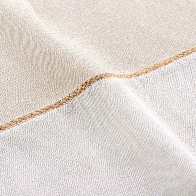 Perdea cu inele si insertie din iuta JANARA, 140 x 240 cm