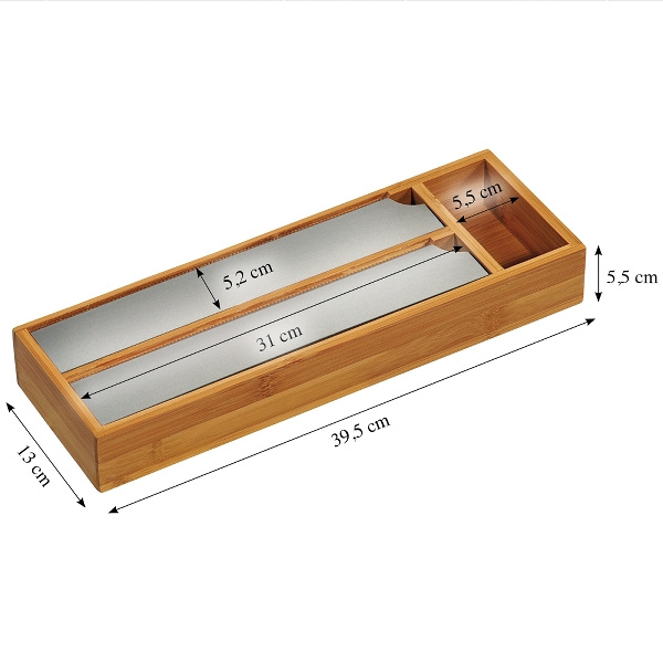 Dozator pentru folie de aluminiu și folie alimentară, organizator din bambus