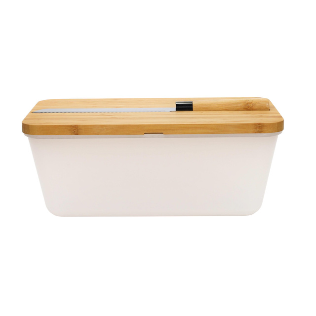 Cutie de paine cu capac din bambus si cutit de paine, 35 x 20 cm