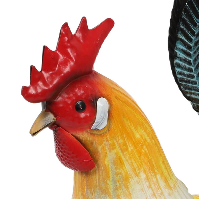 Figurină de grădină metalică a unui cocoș, 40 cm