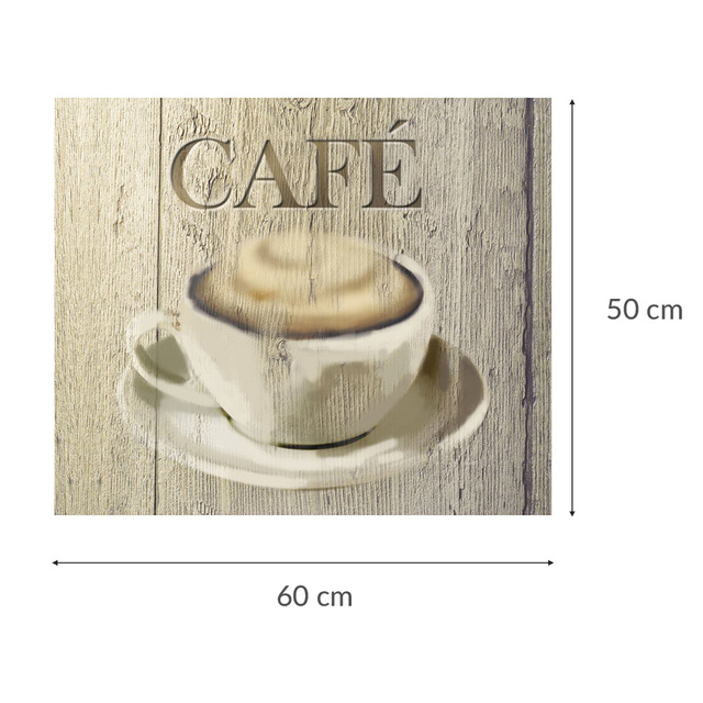 Placă de protecție din sticlă CAFE pentru perete - 50 x 60 cm, WENKO, cafea