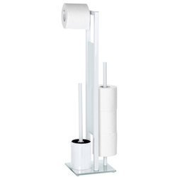 Suport pentru hârtie igienică și perie pentru toaletă, RIVALTA WHITE - 3 în 1, WENKO, alb