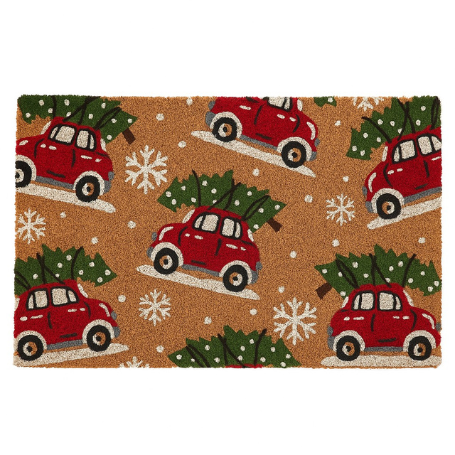 Covoare de Crăciun din fibră de nucă de cocos, 59x39 cm, model 3