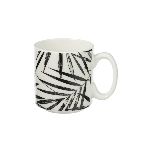 Set 4 cesti ceramice pe suport, 240 ml, motiv vegetal