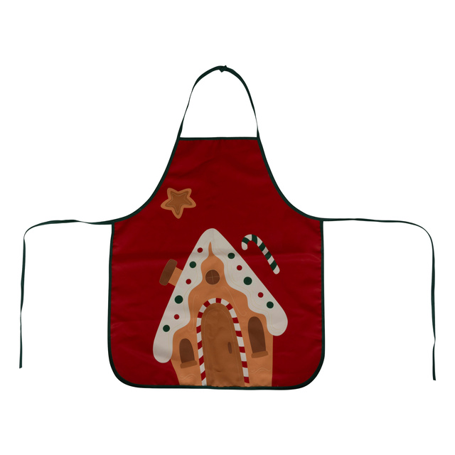 Șorț de Crăciun pentru copii cu pălărie și accesorii, 50 x 60 cm, roșu